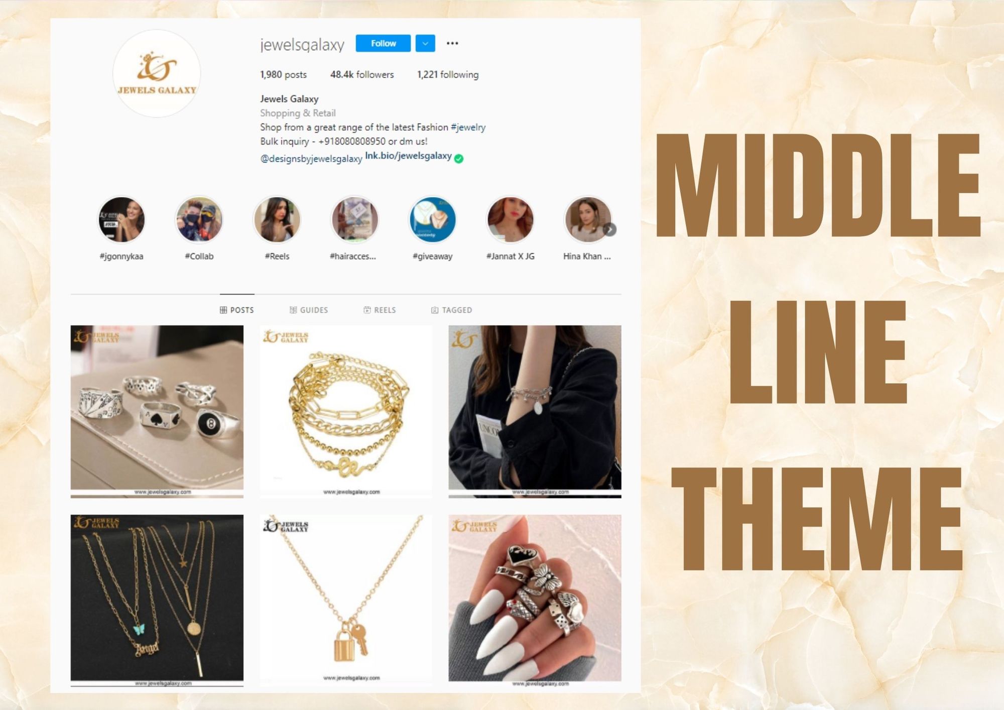 Middle Line Theme IG feed design