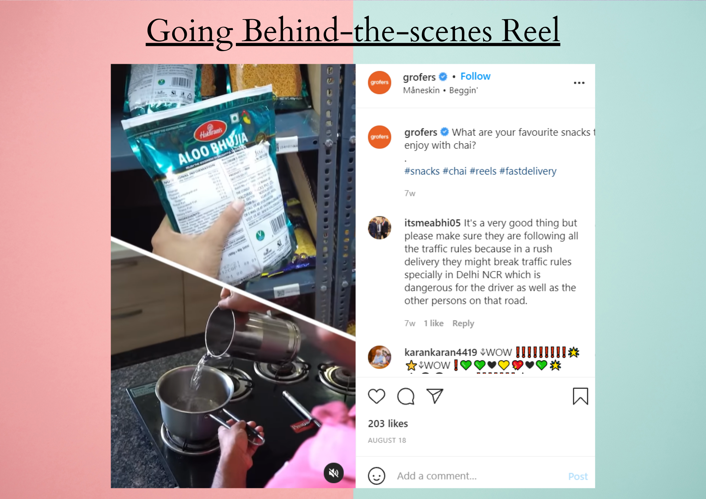 Instagram Reels for behind-the-scenes