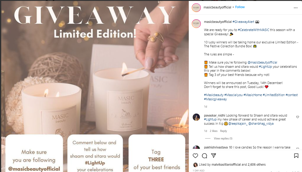 Offer a coupon code in Instagram posts or DM the user who commented on the post, giving them a coupon code