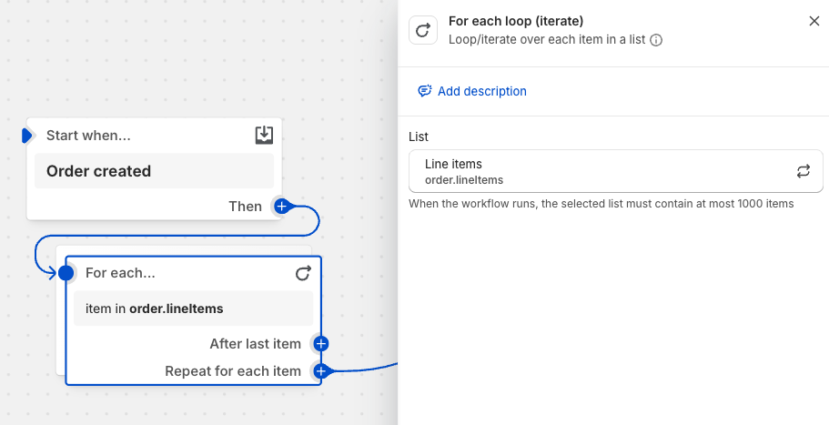 Shopify Flow Automation - Order LineItems Action